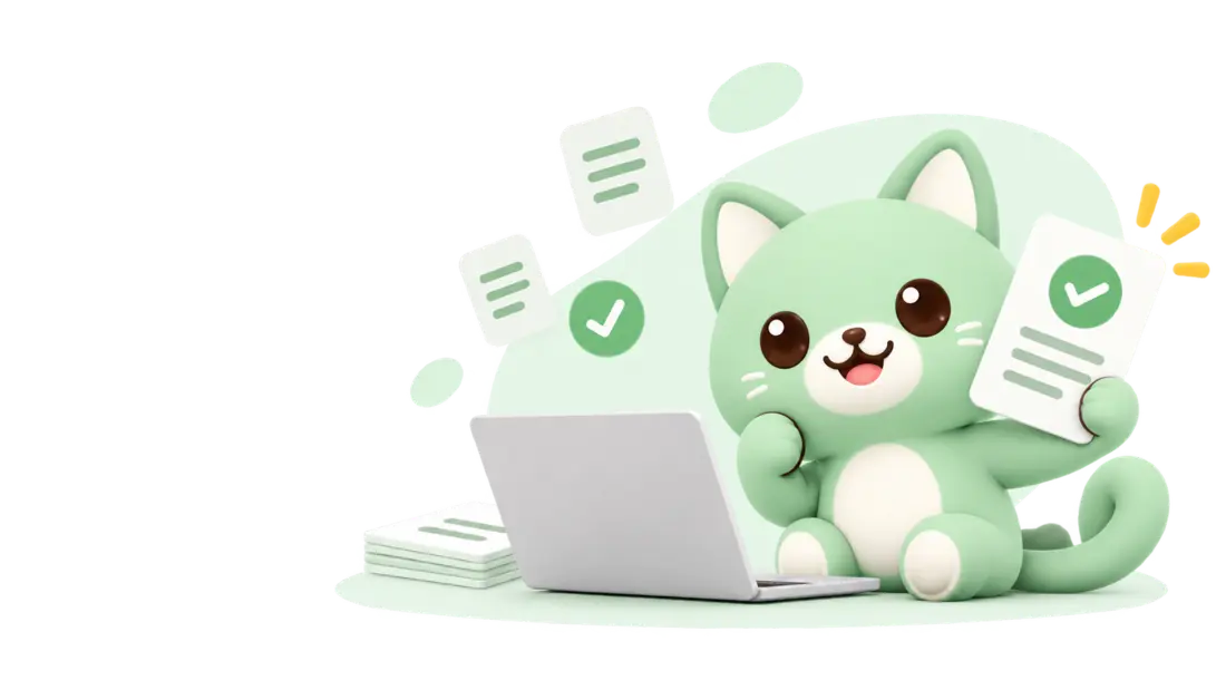 はぴジョブ企業登録を案内するキャラクター