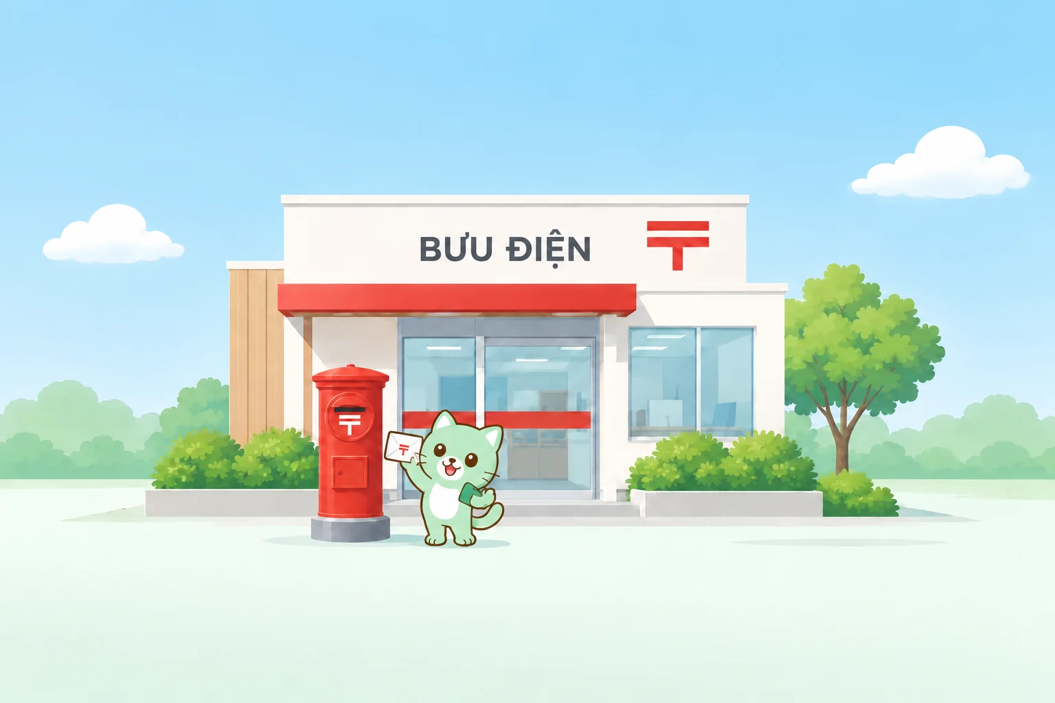 Linh vật HAPI-JOB hướng dẫn gửi bưu kiện tại bưu điện