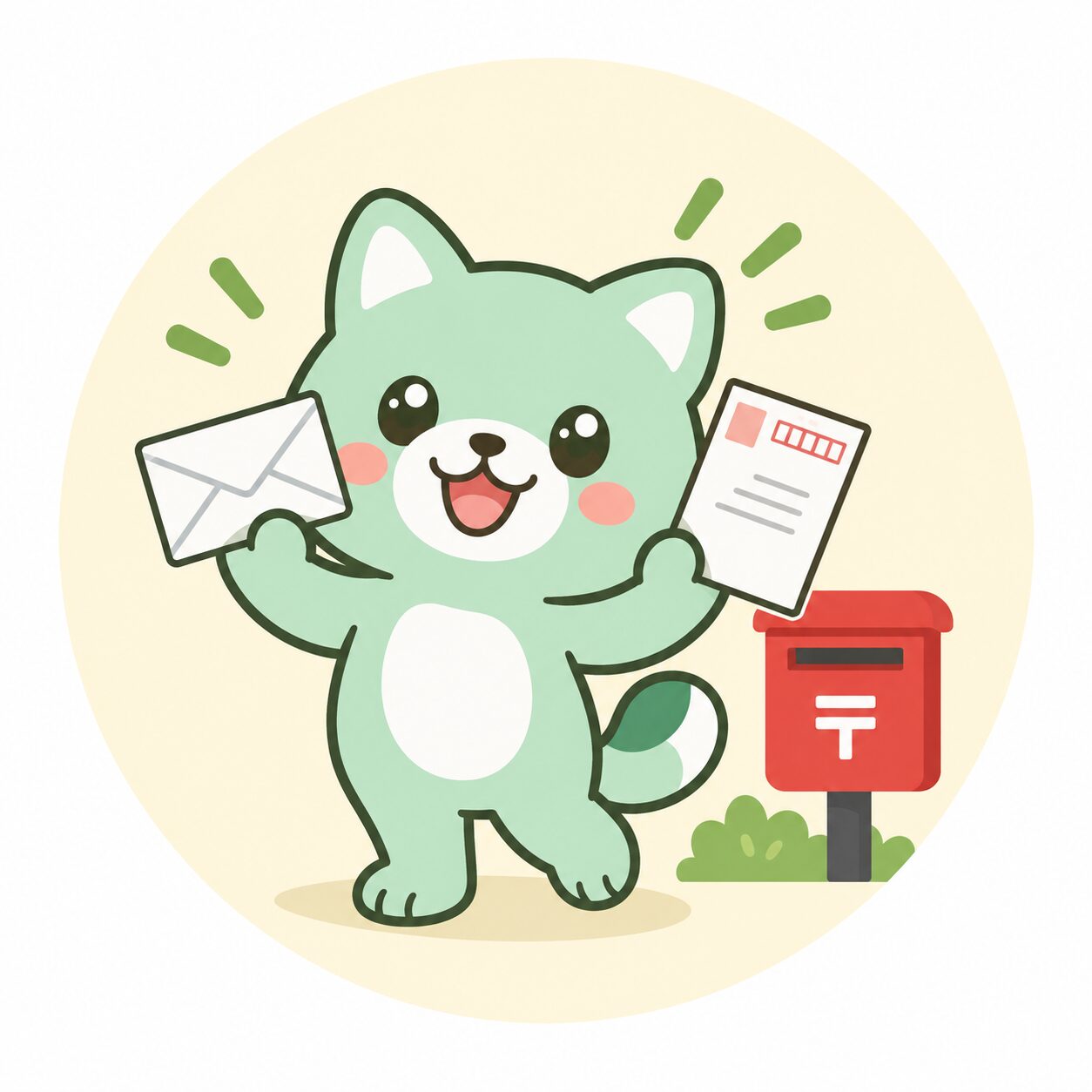Ilustrasi surat dan kartu pos