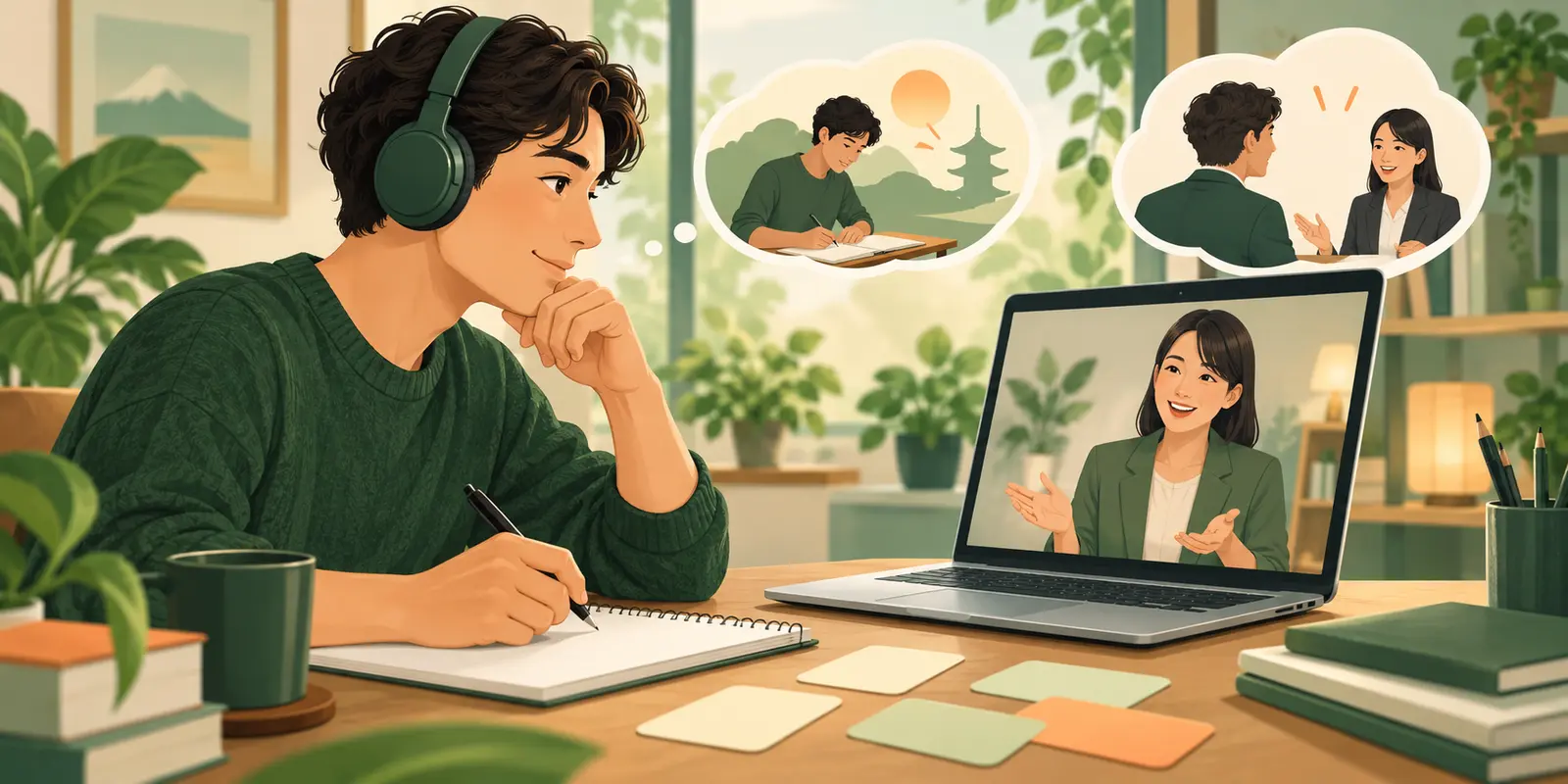 Học viên học JLPT và tiếng Nhật công việc trực tuyến
