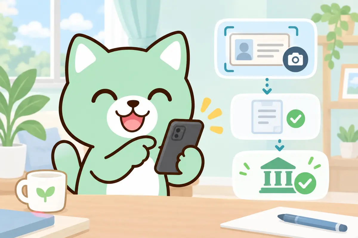 Maskot Hapi-Job mengajukan pembukaan rekening melalui ponsel