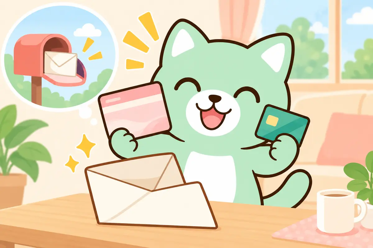 Maskot Hapi-Job menerima buku tabungan dan kartu ATM melalui pos