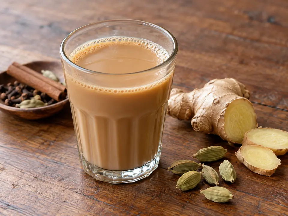 インドの飲み物 ミルクと香辛料のチャイ