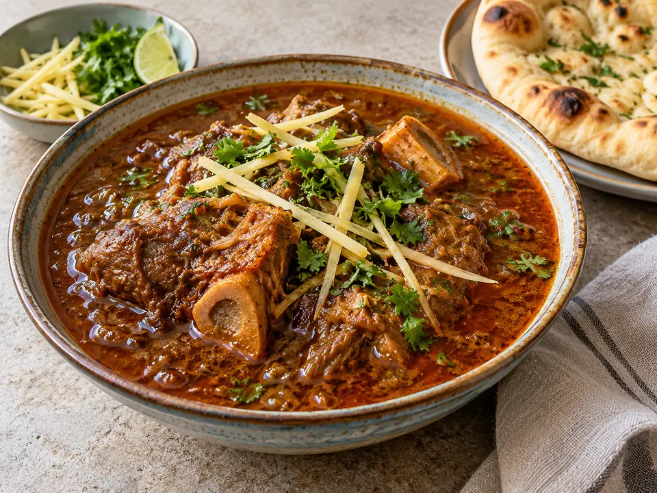 パキスタン料理 牛肉のニハリとパン