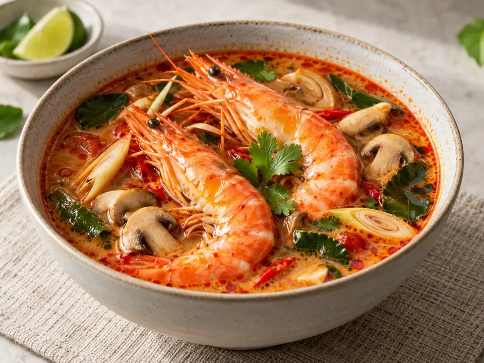 タイ料理 トムヤムクン えびときのこのスープ