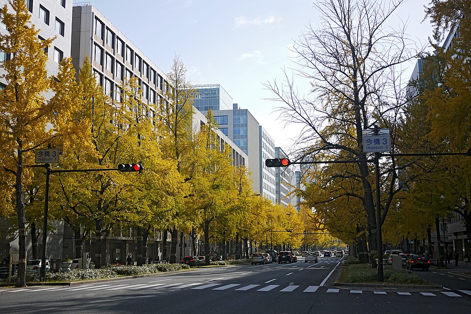 御堂筋（阪神前交差点～難波西口交差点）の会場参考写真（2009）。今季の写真ではありません。